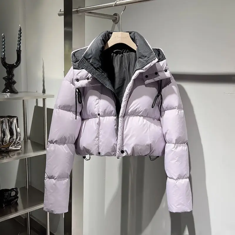 

Thick Short Coat High Waist Slimming Cotton For Women 2026 Winter New Korean Style Design Solid Color Versatile Puffer Jacket