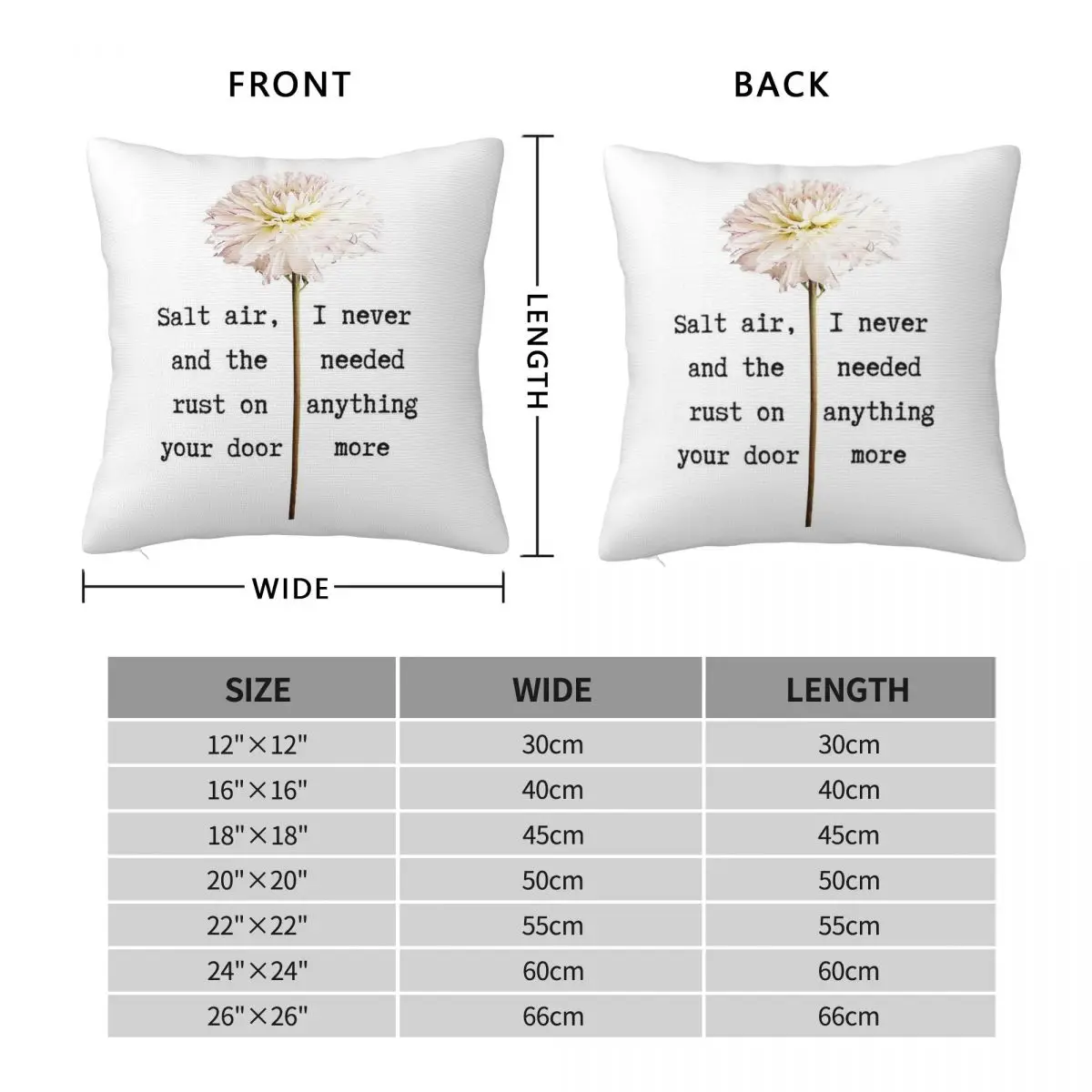 August Folklore Floral Lyrics Square Pillowcase Polyester Linen Velvet Creative Decorative Pillow Case Sofa Seater Cushion Case