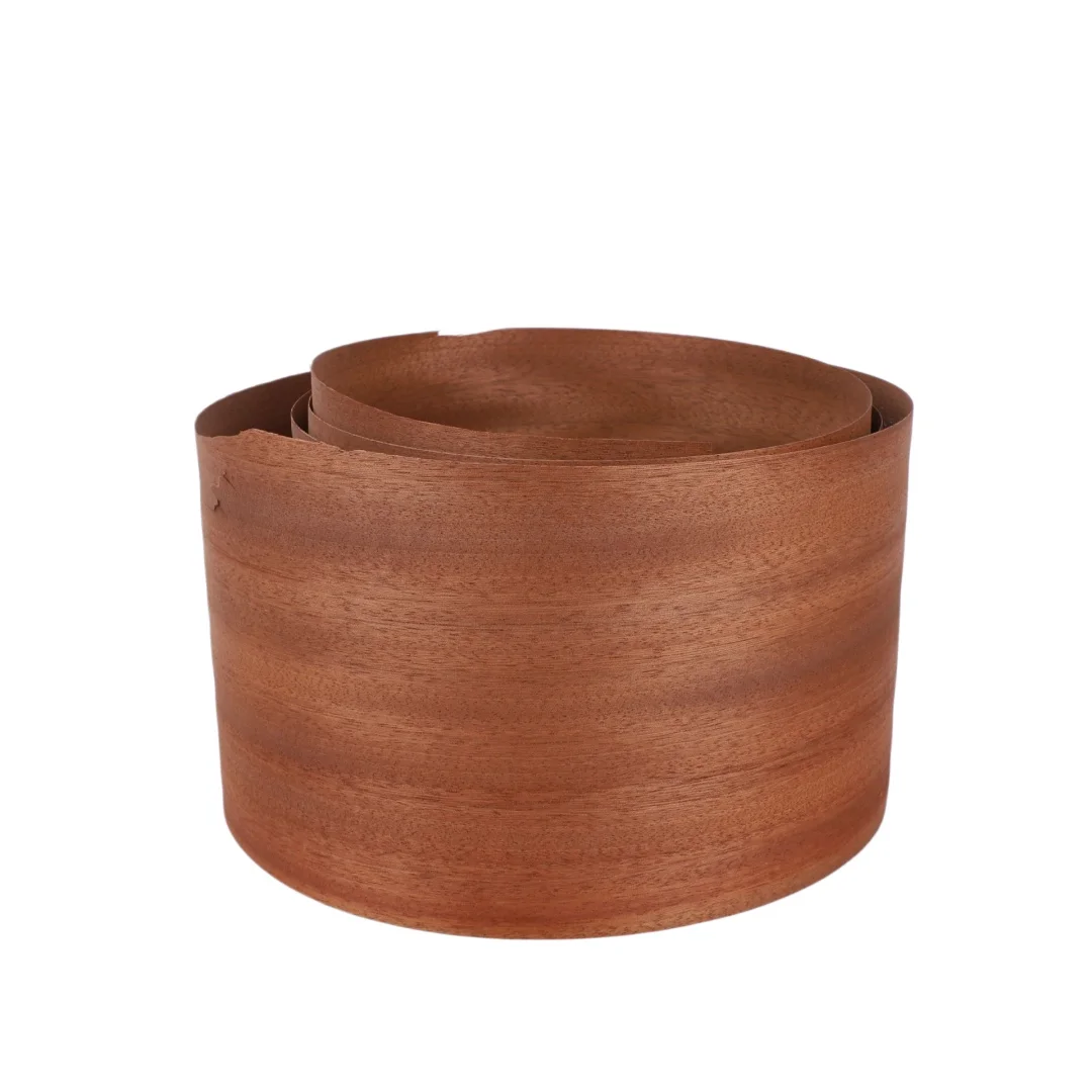 Natural Straight Grain Mahogany Veneer, 0.5mm, for Commercial & Display Store Decoration, Size 250x18cm.