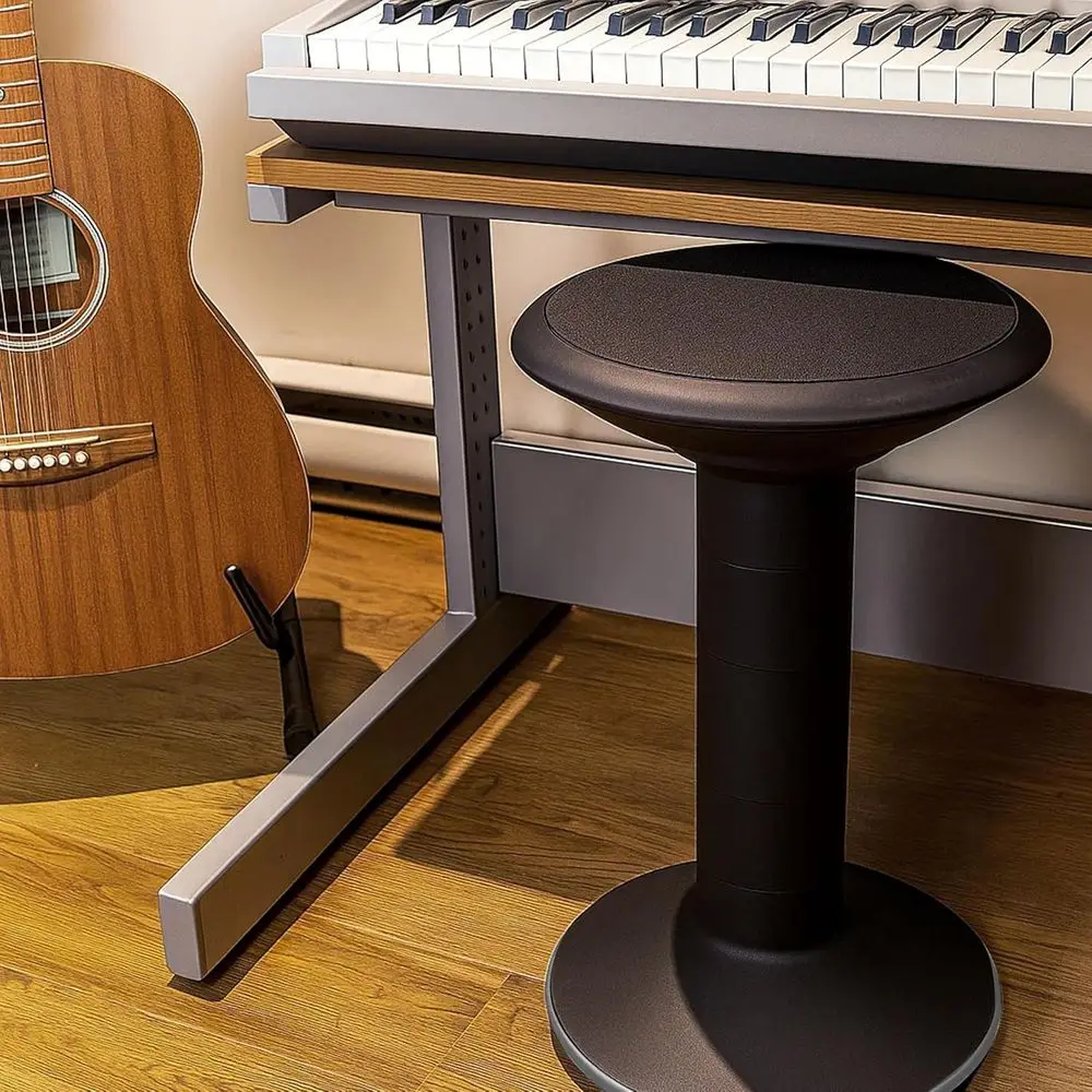 Flexible Active Seating: Adjustable Height Stool for Learning, 12-18 Inches, Black