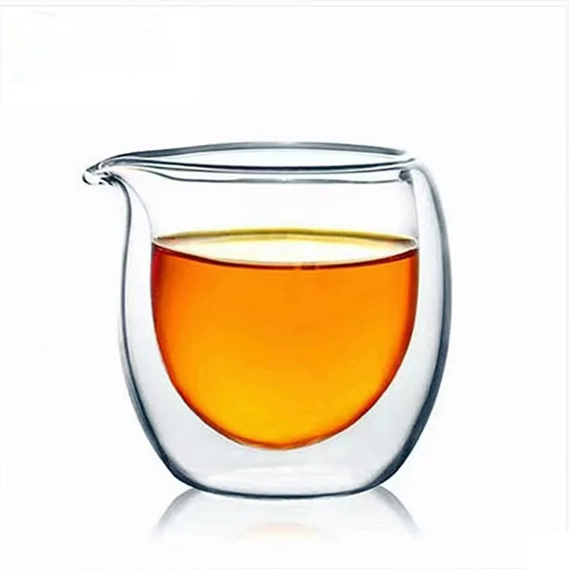 100 ml żaroodporny przezroczysty dwuwarstwowy szklany dzbanek na herbatę Gongdao Tea Cup Cha hai fair mug