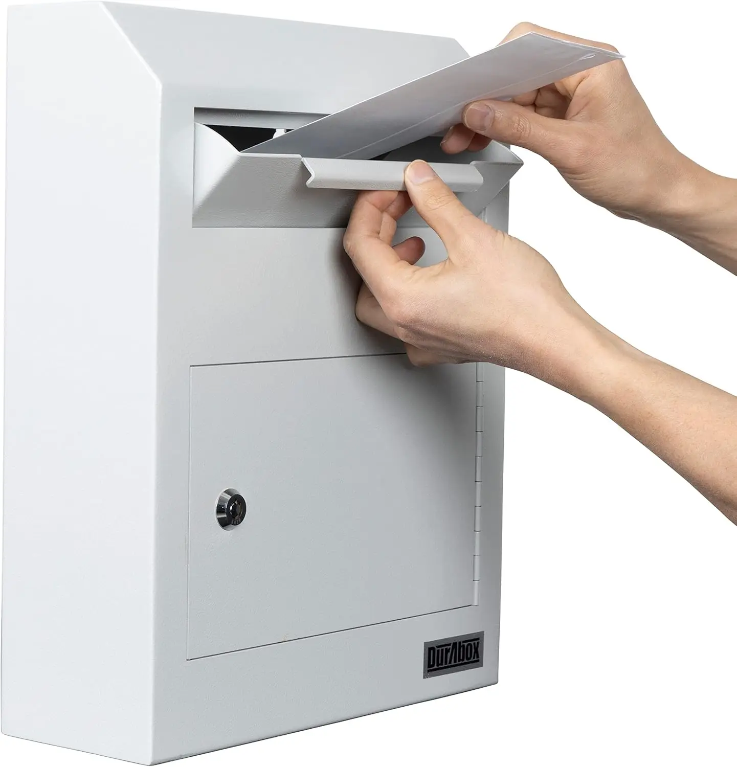 

Wall Mount Locking Drop Box, Heavy Duty Steel Mailbox for Rent Payments, Mail, Keys, Cash, Checks - Safe Storage Dropbox for Aft