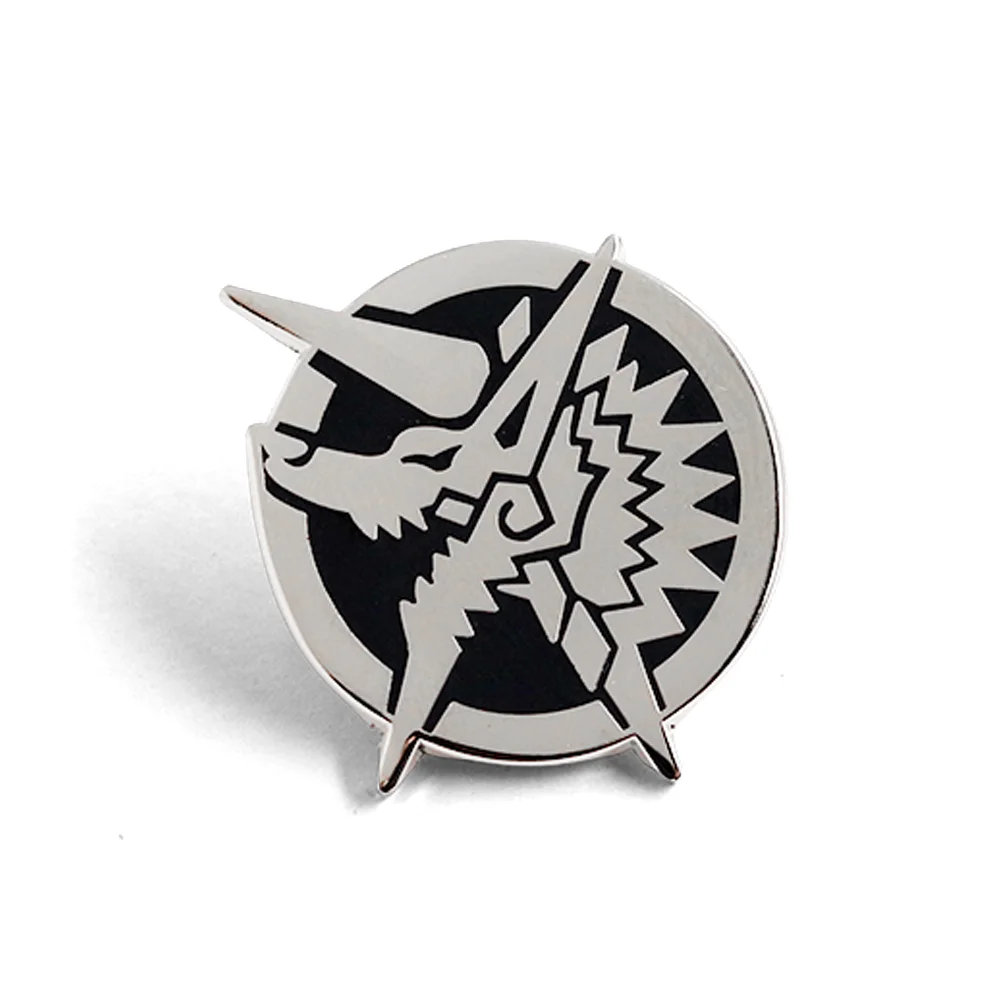 Monster Hunter Palamute Brosche, Action-Rollenspiel-Peripherie, Metallnadel, modisches Jagd-Abzeichen, Rucksack-Dekoration – Detail 1