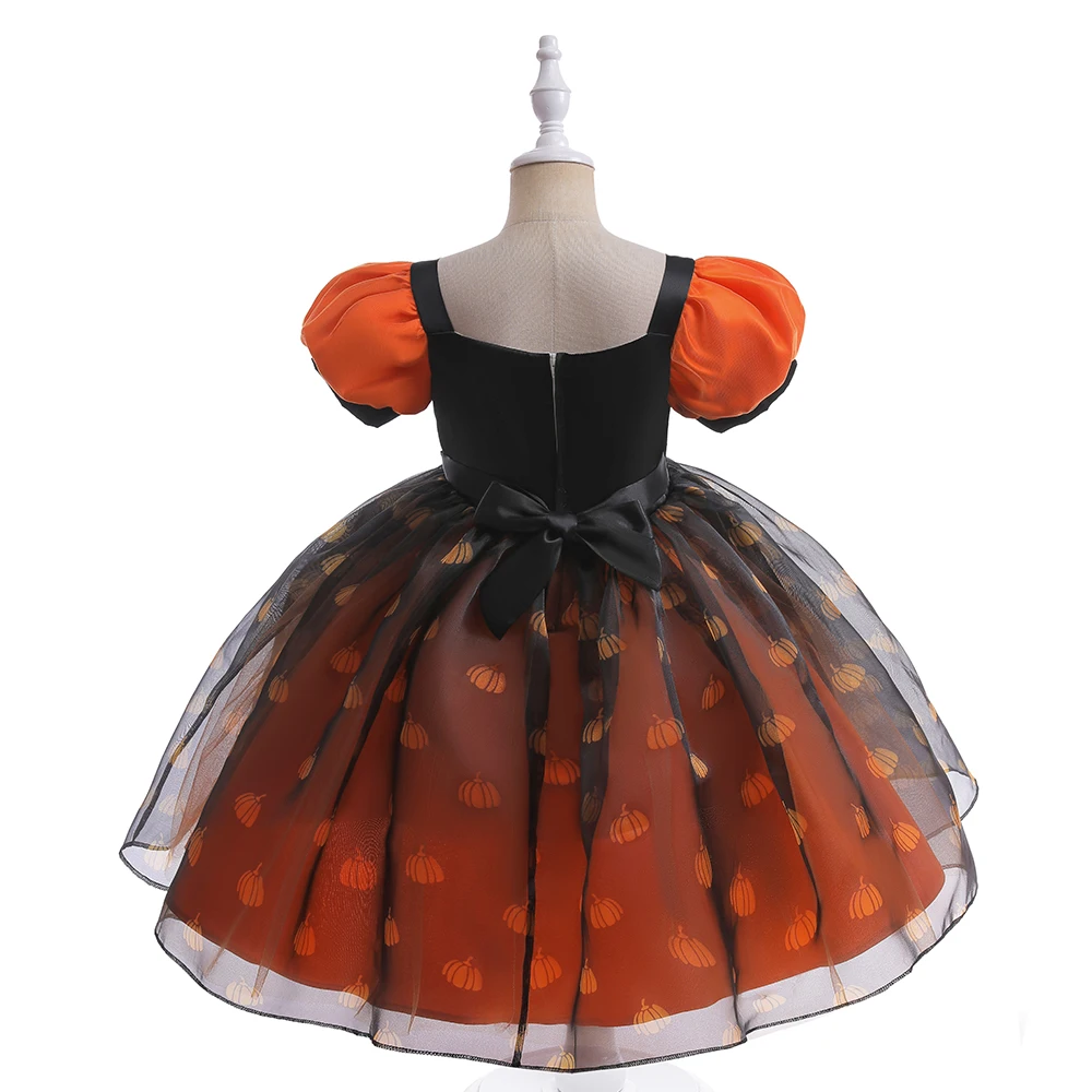 Elegante Halloween-Partykleider für Mädchen, schicke Schleifenkleider für Hochzeiten, Brautjungfern, Geburtstage, Prinzessinnen-Abendkleider, Mädchen-Ballkleider, Weihnachtskostüme – Detail 4