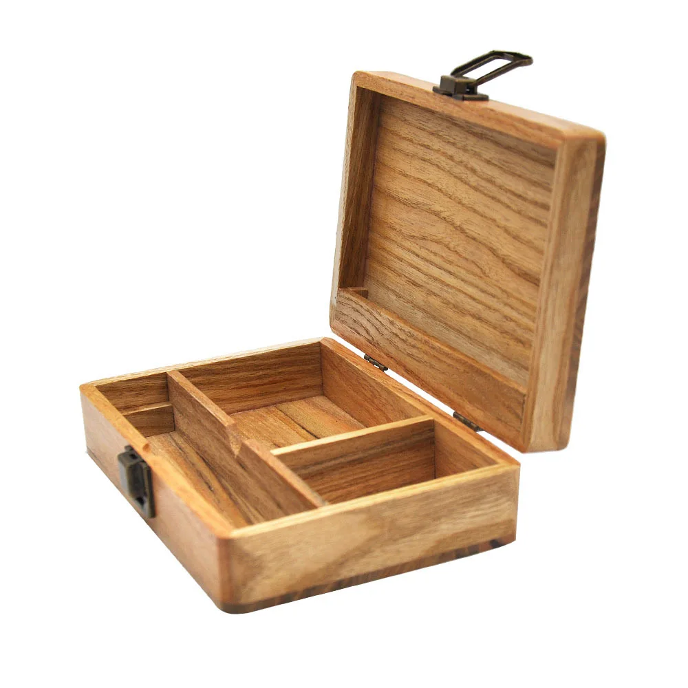 Bamboo Storage Chest Operationed Trays Cut Wood Tray Supply Stash Kit  Reel Handmade Box Lockable Box