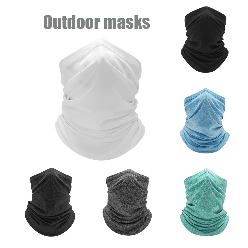 Multi-Functional Ice Silk Mask For Men Outdoor Cycling Fishing Head Cover Neck Scarf Sports Sewn Hundred Magic Bandana Facemask