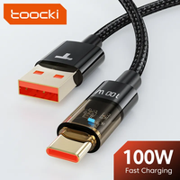 Toocki 6A USB Type C Cable 100W Fast Charging Wire Data Cord for Samsung Xiaomi Redmi Huawei Honor USBC TypeC Charger Cable