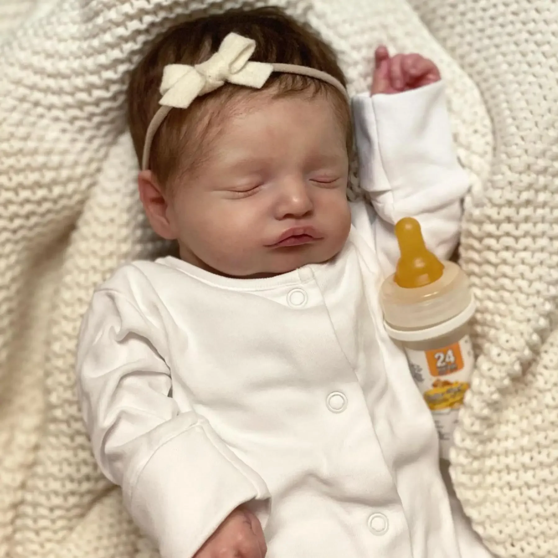 19-calowa skóra 3D z widocznymi żyłami 48 CM Tkanina Ciało Miękkie winylowe kończynki Asleep Reborn Baby Doll Zabawka dla dziewczynki Realistyczny prezent urodzinowy