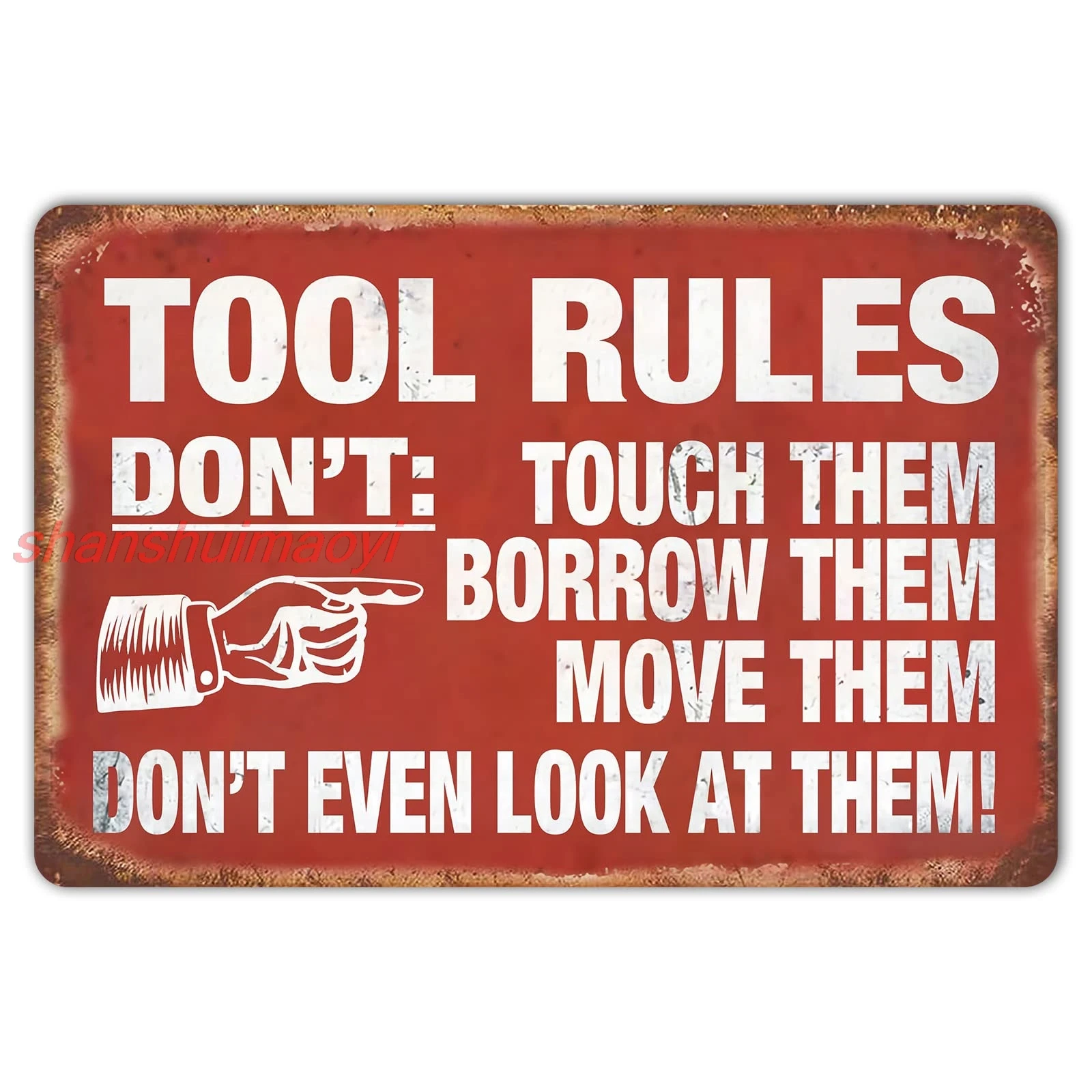 Ylens Garage Tool Rules Signs Funny Wall Decor Shop Decorations For Men My Room, Man Cave Signs Coffee Bar Vintage Metal SH sign