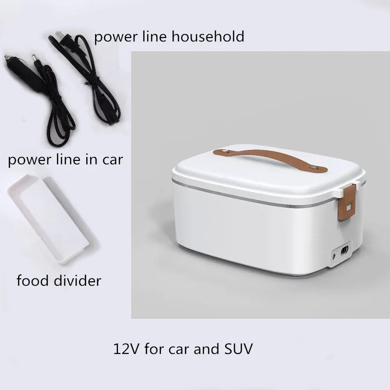 Electric lunch box 1.8L car 12v24v multi-functional rice cooker large capacity water-free heating Bento box