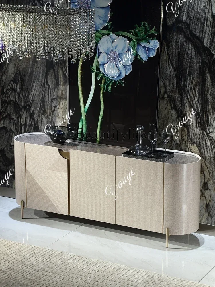S Modern Italian-Style Light Luxury Dining Side Hallway Storage Locker Wall Decoration High-End Storage Cabinet