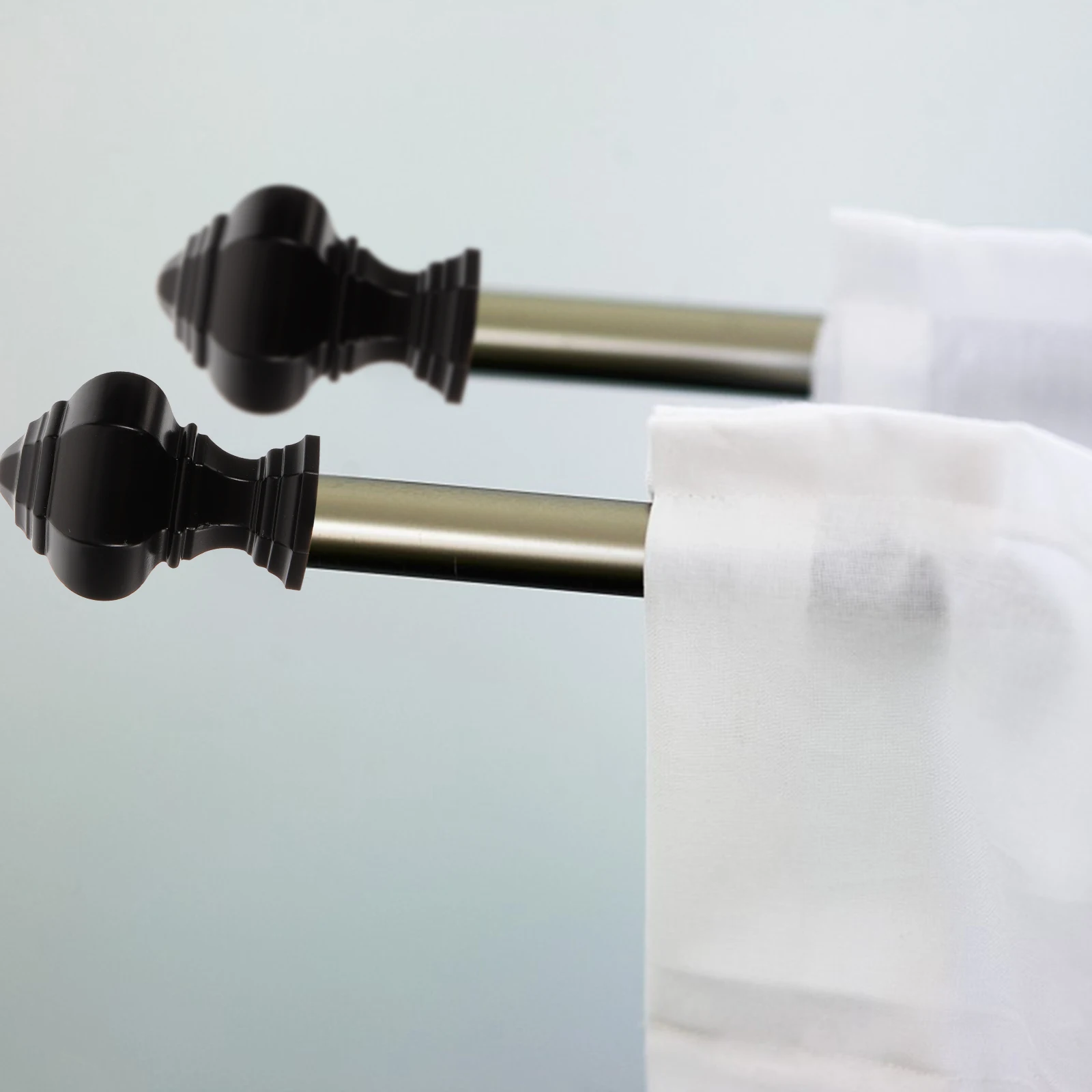 

2pcs Curtain Rod Finials Modern Plastic End Caps For Roman Blinds Roller Shades Matte Decorative Head Curtain