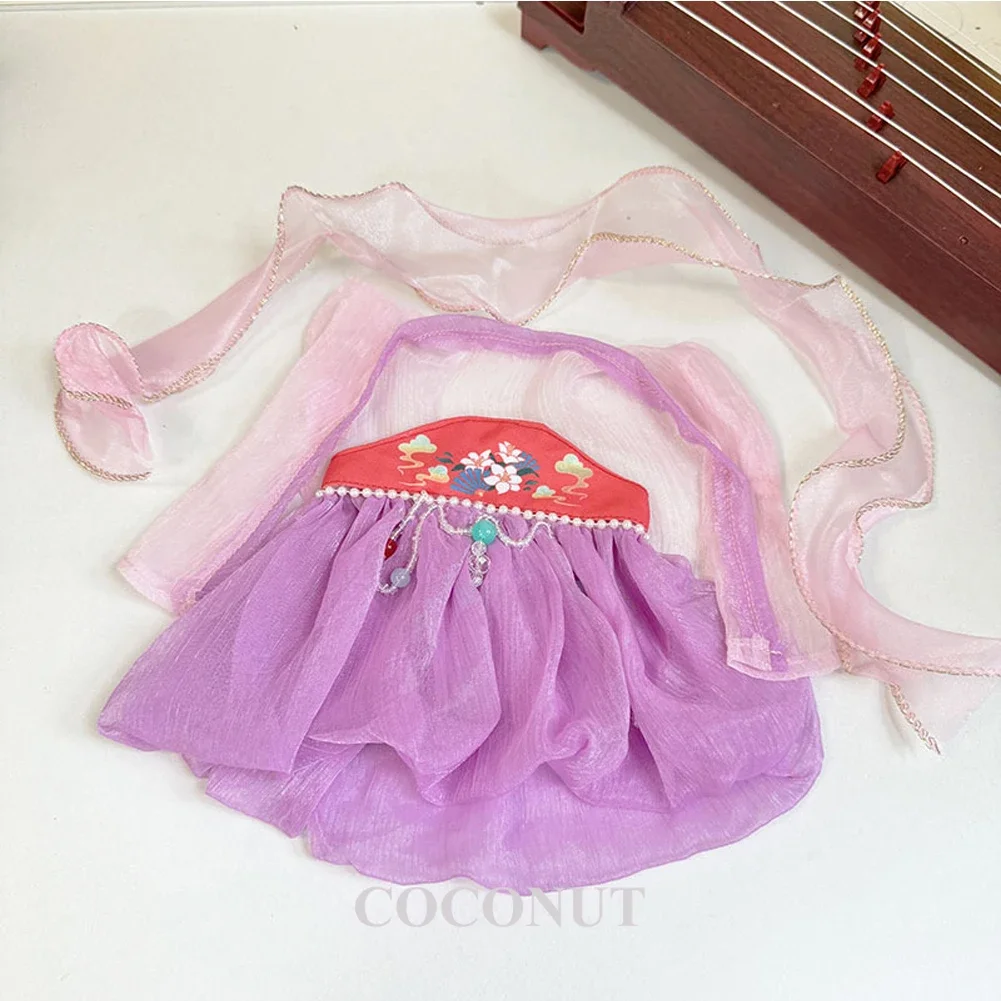 Elegante Hanfu-jurkset voor 38 cm Labubu-pop, modieuze knuffelkleding en accessoires