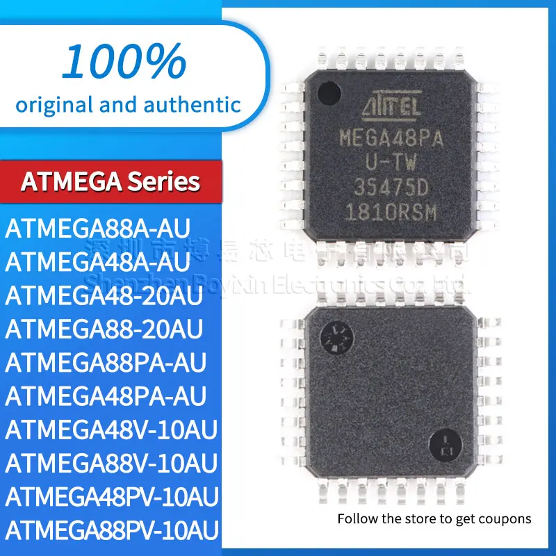 Original ATMEGA88PV ATMEGA88PA ATMEGA88A ATMEGA88 ATMEGA48PV ATMEGA48PA ATMEGA48V ATMEGA48A ATMEGA48 ATMEGA88V-10AU AU 20AU TQFP