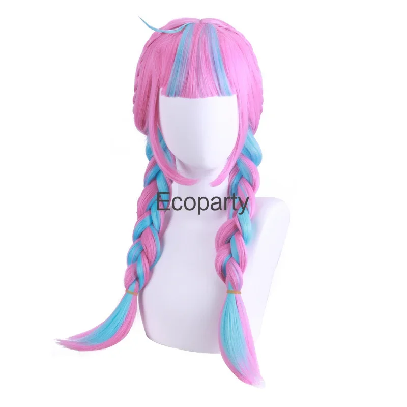 Cosplay Halloween Synthetic Wig Hololive Minato Akua Virtual Anchor YouTuber Akua two-tone Hair   Free Wig Cap