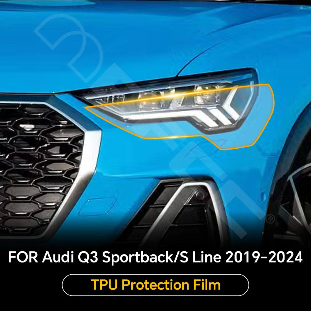 

Headlight Rearview TPU Paint Protective Film For Audi Q3 Sportback S Line 2019-2024 Pre-cut PPF Clear Bra Anti-scratch Resistant