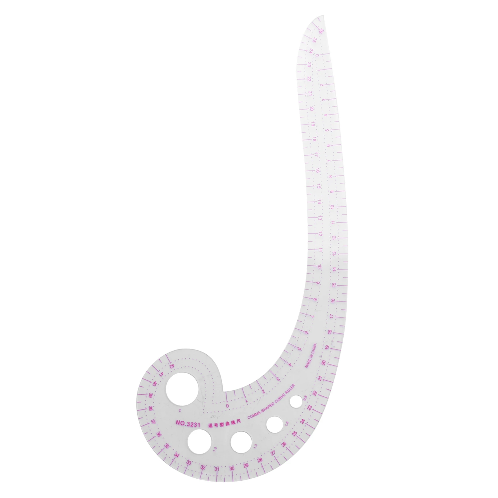

Durable 11.8" Long Comma Shaped Plastic Transparent French Curve Ruler Spline
