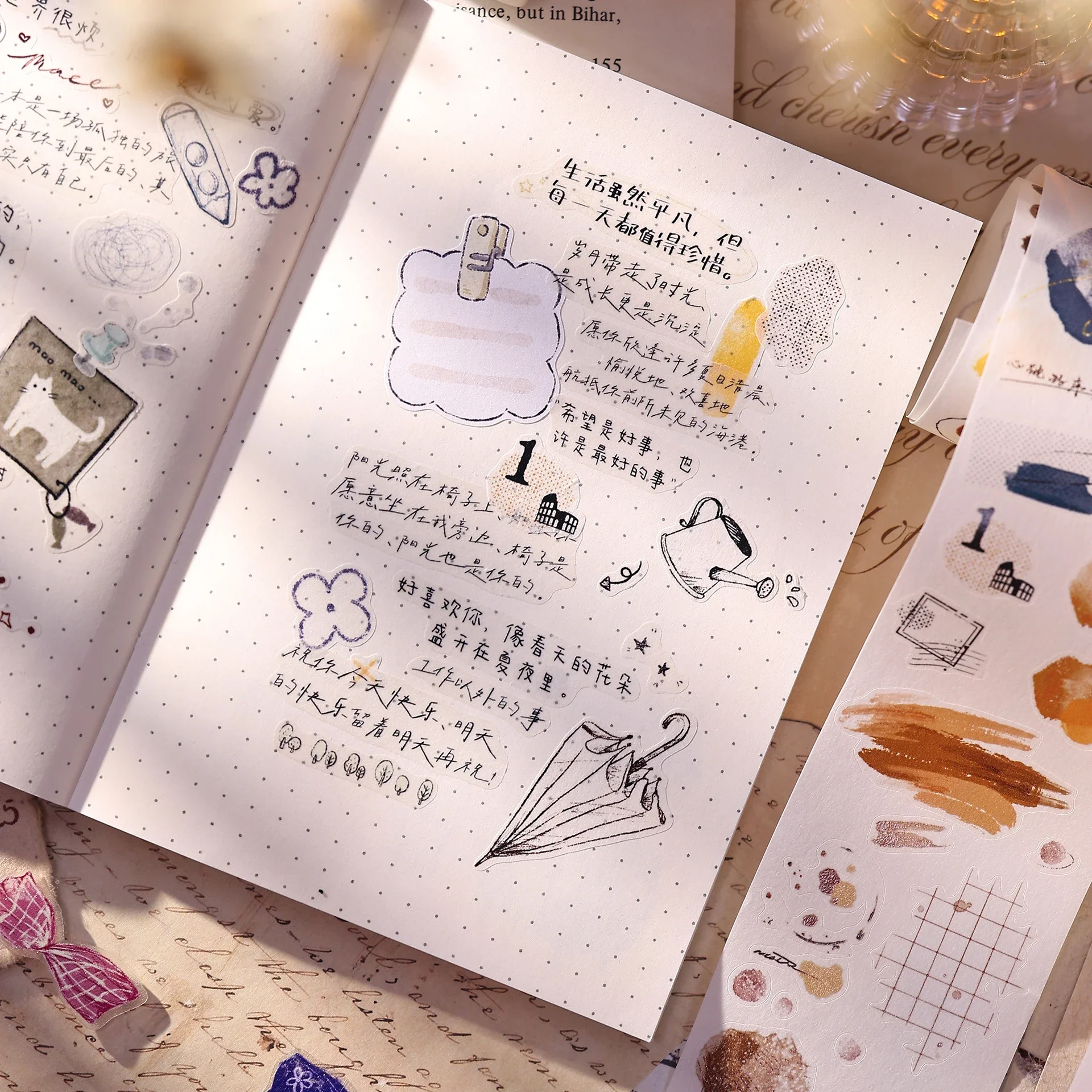 جديد الحيوانات الأليفة الشريط اشي ملصق Maste الديكور ضوء الرجعية الملح الزينة PETdie قطع مجلة شياو باي جيا