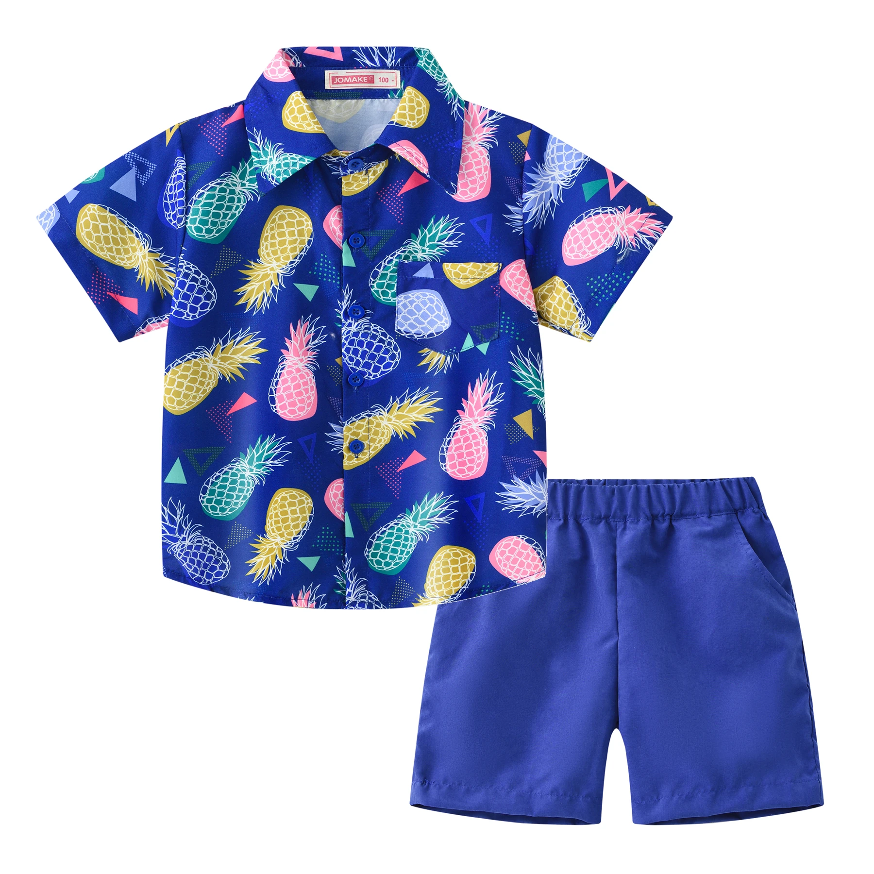 

Summer new printed short sleeved shorts set, vacation style beach set, multi-color children's bohemian style set
