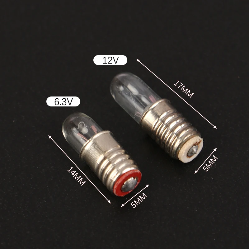 5 pz/lotto Mini indicatore luminoso lampadina E5 6.3V 12V lampadina piccola lampada di segnalazione lampadina in miniatura con perline