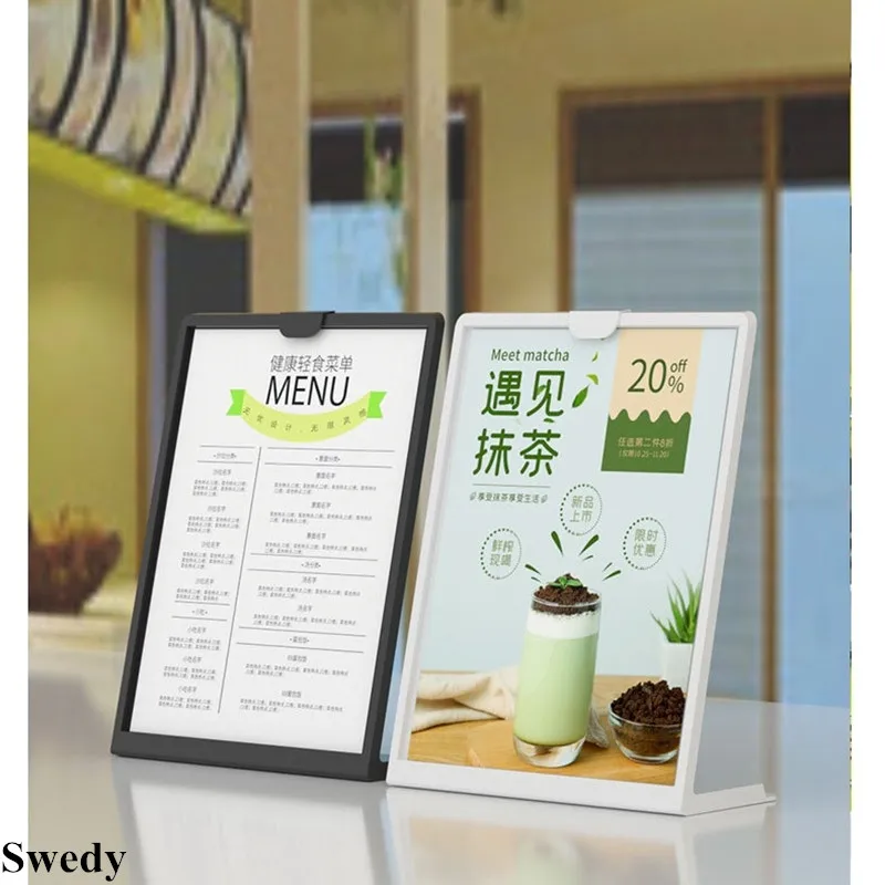 A5 148X210MM L Shape Acrylic Sign Holder Ad Picture Photo Poster Frame QR Code Table Top Menu Paper Display Stand