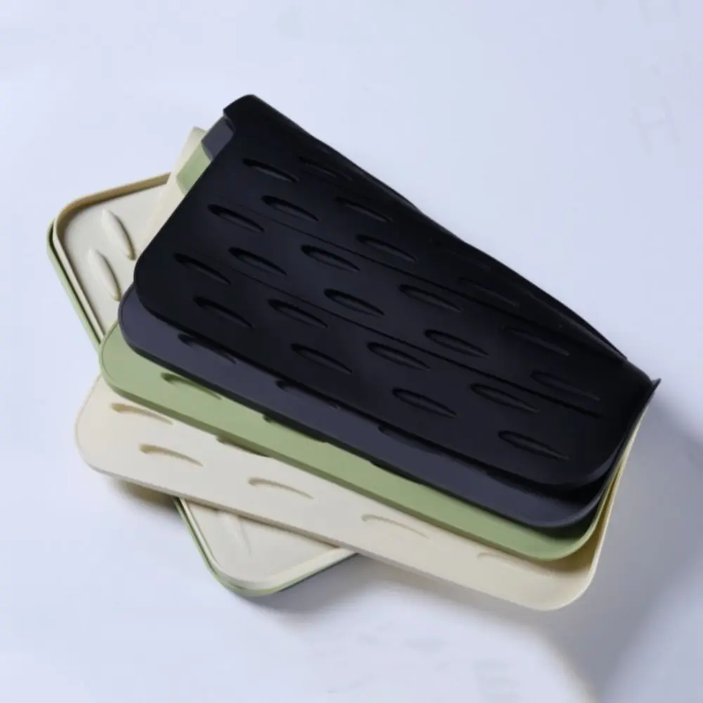 Non-slip Silicone Drainage Mat Foldable Utensils Drying Tableware Drainer Pad Anti-scald Coaster Multifunctional Sink Placemat