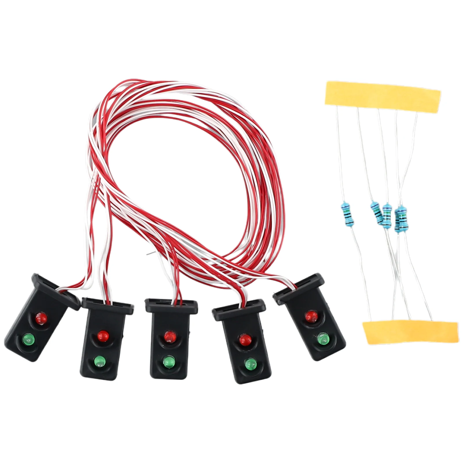 Model Light Railroad Dwarf Signals，Resistors Dwarf Green/Red Indoor Lampposts 1:87 Scale Dollhouse OO HO Gauge