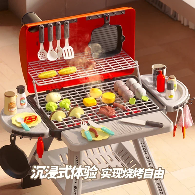

Children's BBQ Grill Kitchen Baby Cooking Simulation Grill Play House Toys 3 Birthday Gifts for 6 Year Old Girls