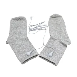 Calcetines conductores de fibra de plata para masaje de pies, almohadillas de electrodos con Cable, masajeador Digital, relajación muscular, Tens EMS