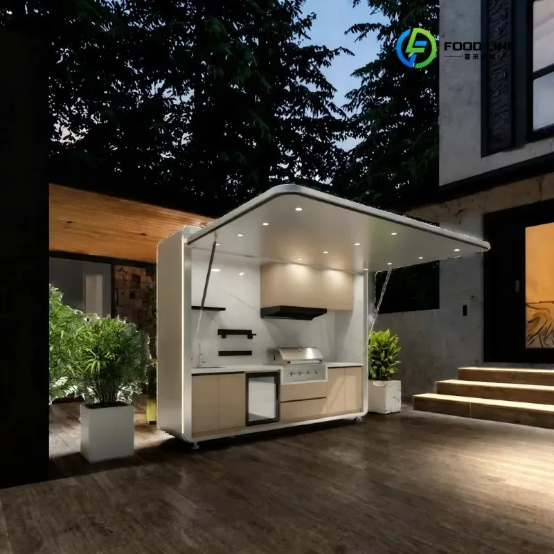 FL Steel Outdoor Kitchen for Backyard House Use High-End Portable Multi-Function Anti-Corrosion Onsite Installation Custom