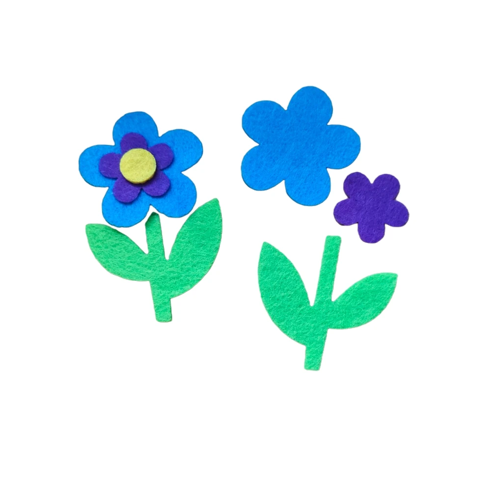 Non Woven Felt Flower Wall Stickers for Children, Tulips, Sun, Smiling Face, Kindergarten, School, Classroom, Handmade Toys view 3