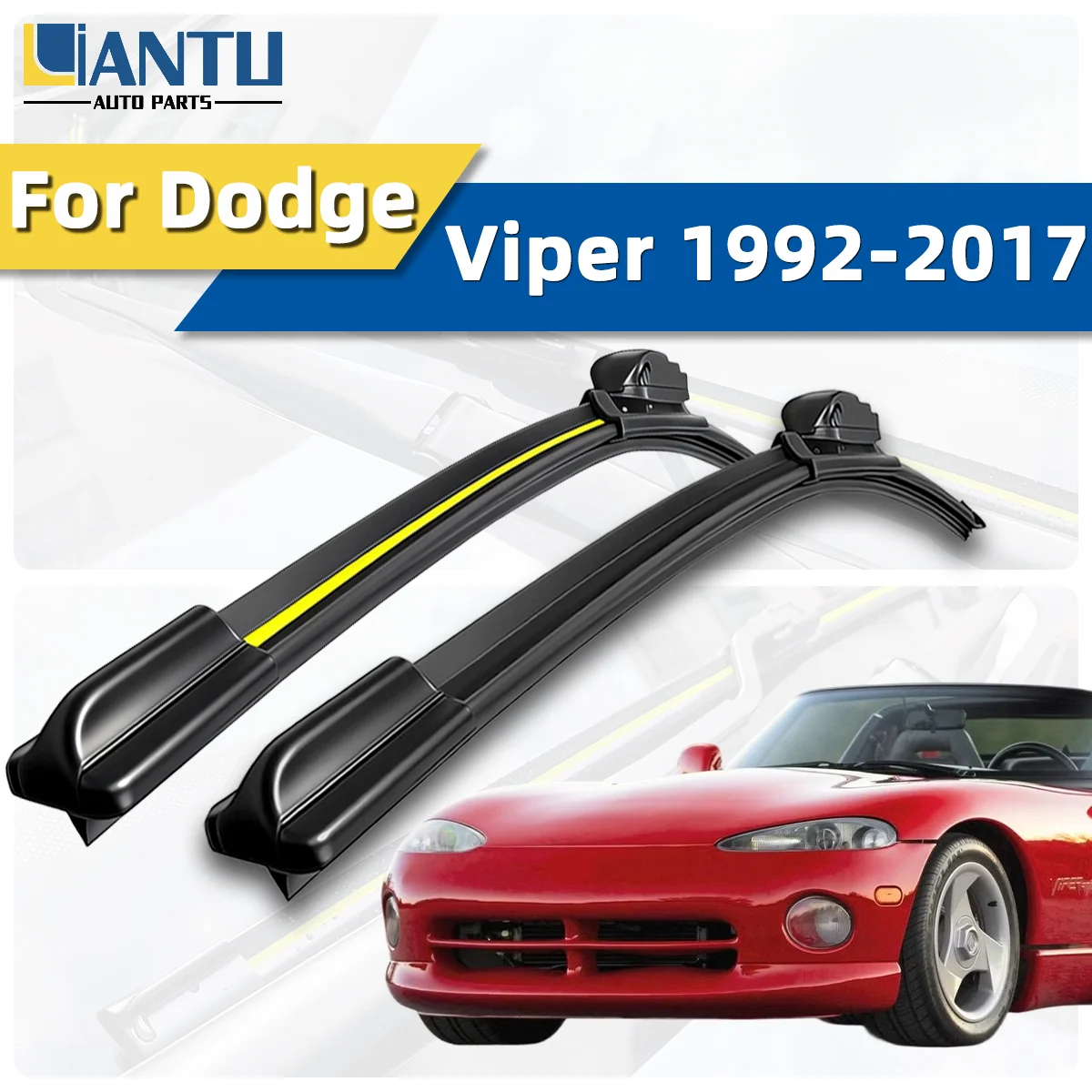 2pcs Front Windshield Wiper Fit For Dodge Viper 1992-2017 Car Wipers Blade Premium Accessorie Quiet Operation Easy Installation