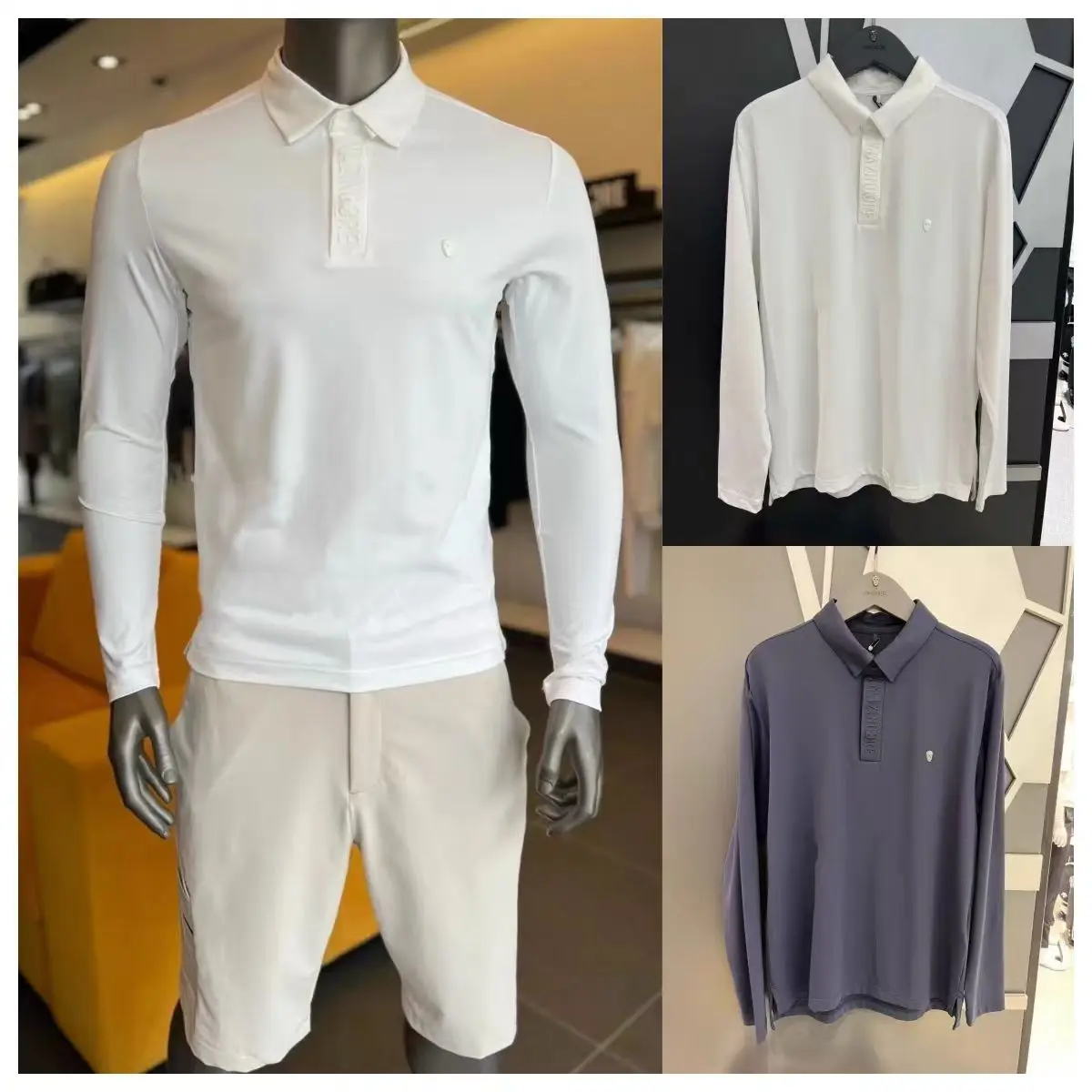 

Golf Men's Fall/Winter Golf Apparel Collared Long-Sleeve Polo Shirt