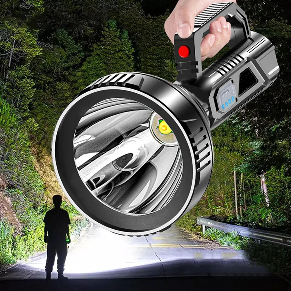 

Portable Powerful LED Flashlight 3 Modes Handheld Spotlight USB Rechargeable Life Waterproof Strong Light Torch for Hiking