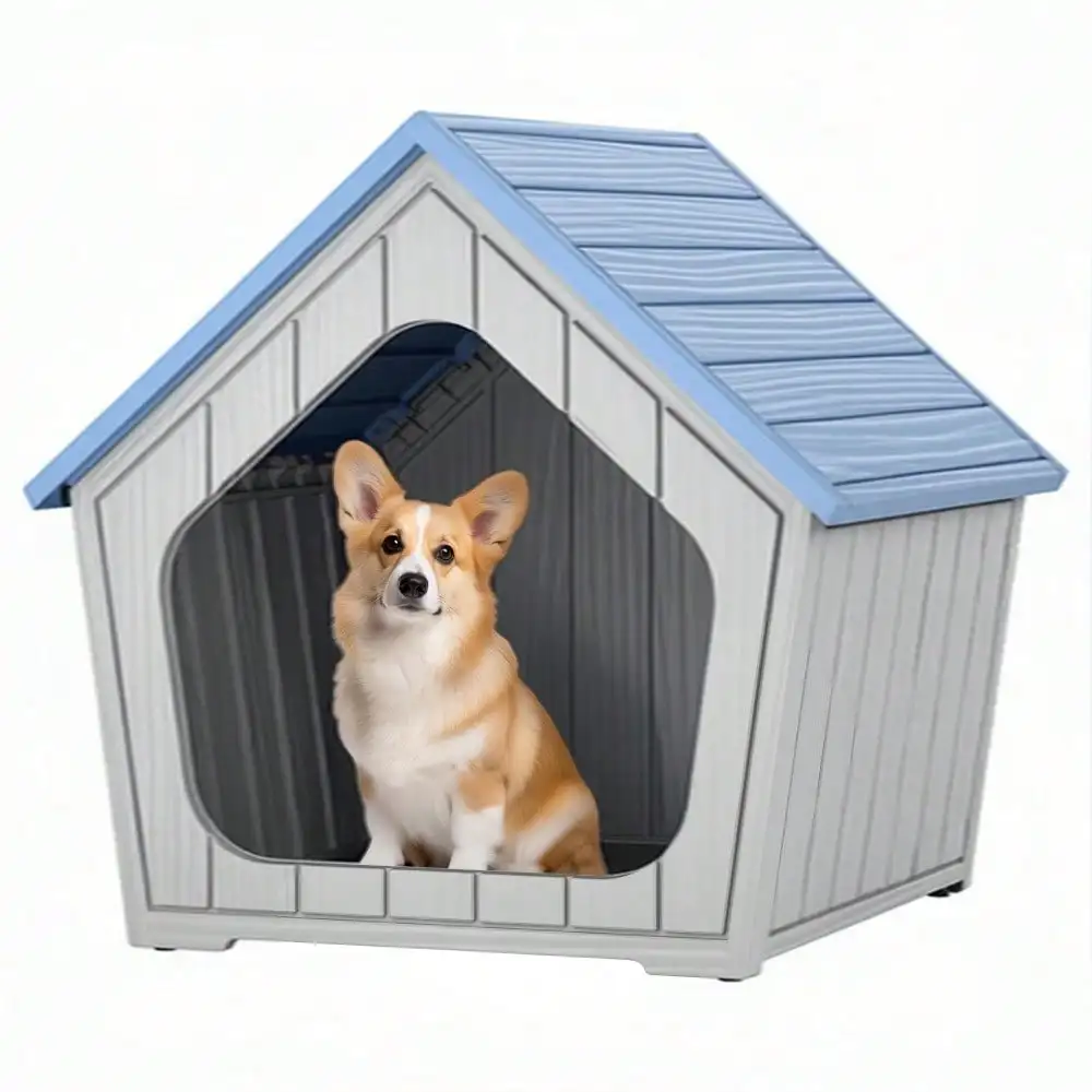 

Indoor Dog House For Weatherproof And Stylish Furniture, Dog House Outdoor, Multi - Use For Small And Medium Dogs (Blu