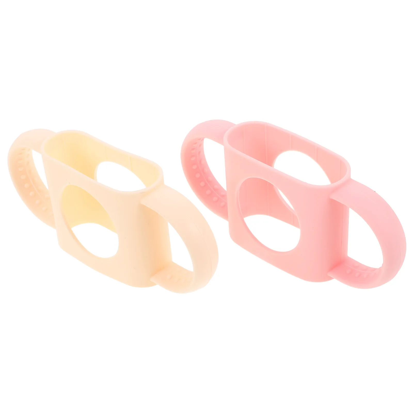 2Pcs Baby Bottle Handles Silicone Wide Neck Compatible Feeding Bottle Grip Sleeve Shockproof Drop Protection Ergonomic Sippy Cup