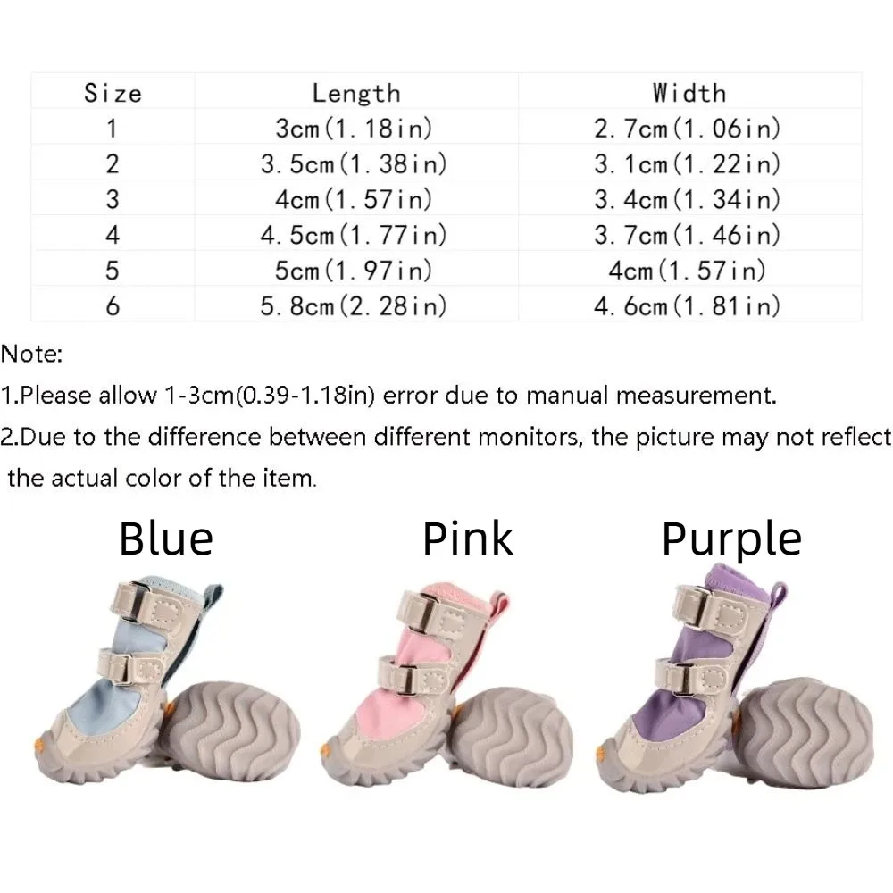4pcs/set Warm Dog Cotton Shoes Breathable Soft Bottom Non-Slip Dog Shoes Waterproof Anti-dirt Winter Dog Boots Autumn Winter