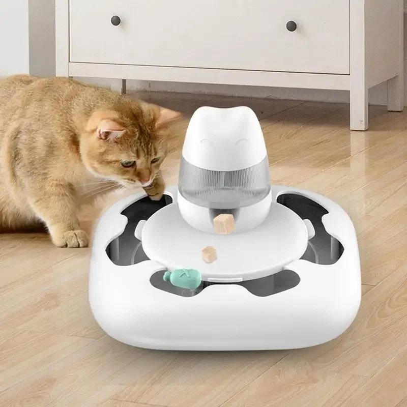 Automatic Dog Feeder Rechargeable Cat Food Dispenser Kitten Food Container Car Teaser Machine Interactive Toy Pet Supplies