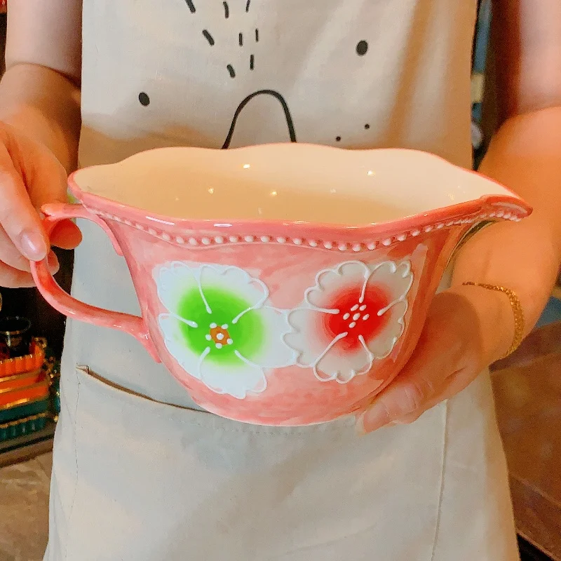 

Ceramic The Mixing Bowl lovely household large egg bowl drainage mouth and basin baking bowl kitchen utensils baking utensils