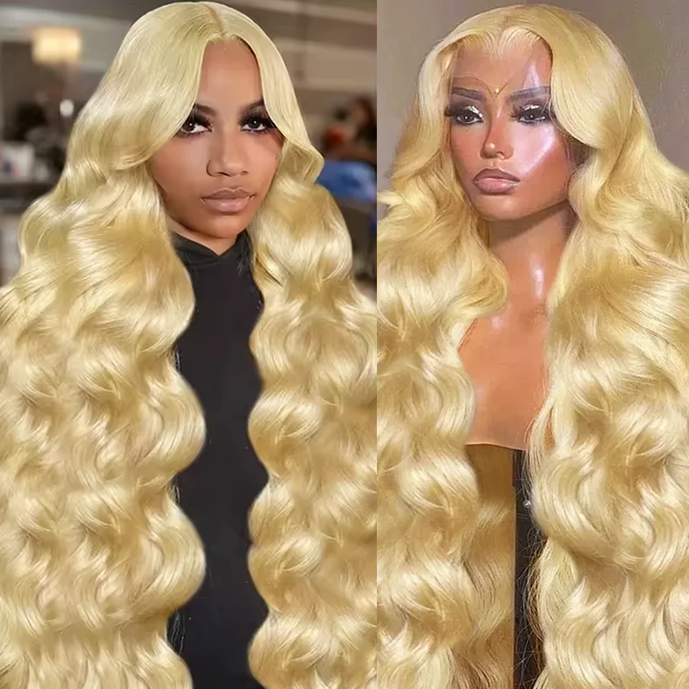 شقراء الإنسان الدانتيل شعر مستعار أمامي 613 Hd الدانتيل الباروكة الأمامية 13X6 الجسم موجة خصلات الشعر المستعار الإنسان للنساء قبل قطعها 30 36 بوصة 200 الكثافة #1