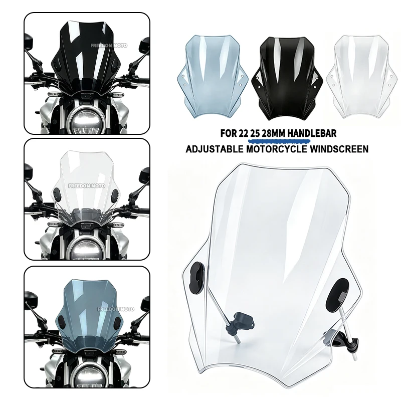 Motorcycle Windscreen Windshield Covers Screen Smoke Lens Motorbikes Deflector For Benelli Triumph ZONTES HUSQVARNA Universal