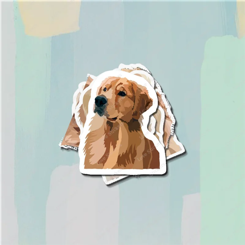 Golden Retriever Doggo 5PCS Stickers for Living Room Bumper Anime Cute Kid Car Art Print Window Home Decor