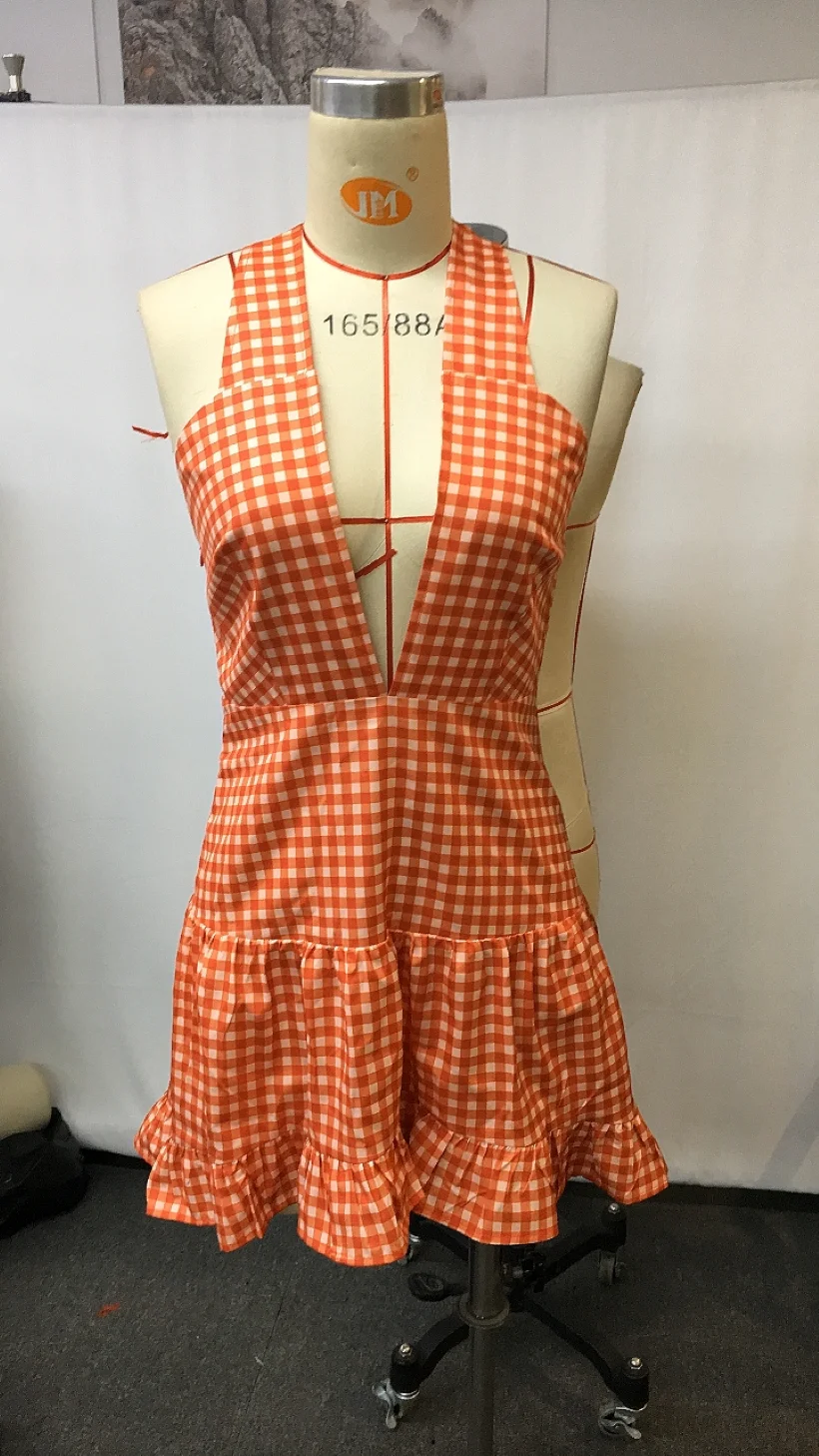 Retro westerse mini-jurk Cowgirl geruite stijl Vintage casual overdagsoutfit Zomer Muziekfestival Country Chic