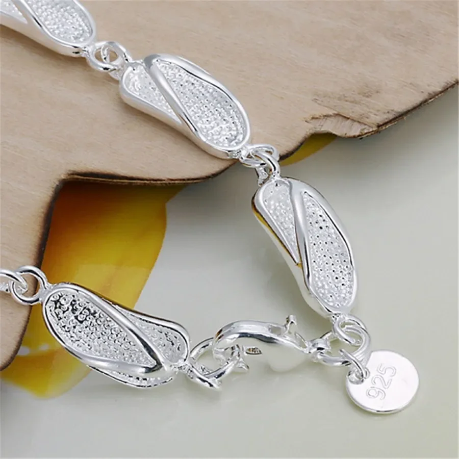 Cute Hot Sale Women Valentine\'s Day Gift Silver 925 Plated Bracelets New Fashion Jewelry Christmas Gifts Nice