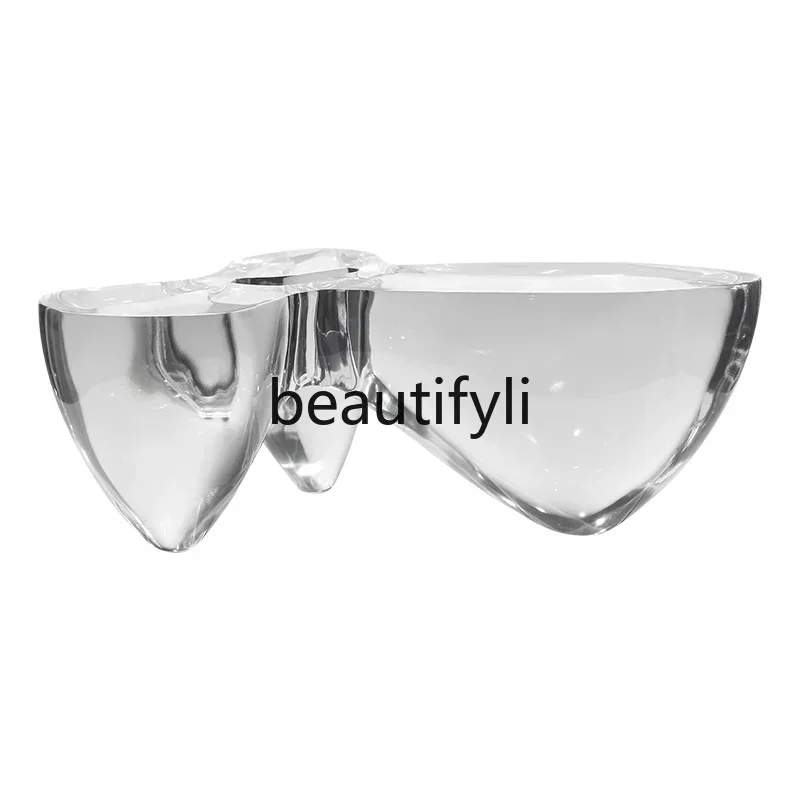 Zqq1Light غرفة المعيشة الحديثة الفاخرة المنزل طاولة القهوة الإبداعية طاولة غرفة المعيشة طاولة حافة الاكريليك الشفاف