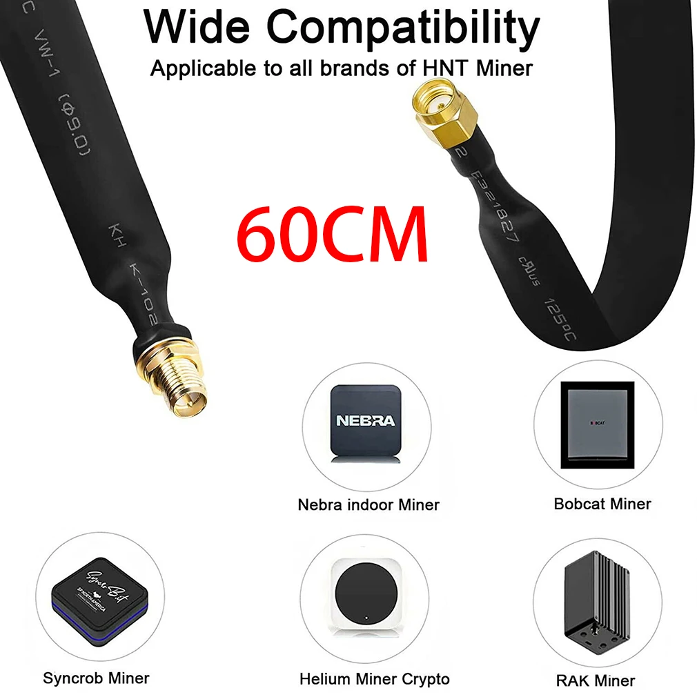 Extension Cable for Helium Hotspot Miner Antenna FOR RP-SMA Male To RP-SMA Female Flat-Window Door Thru Coaxial Cable