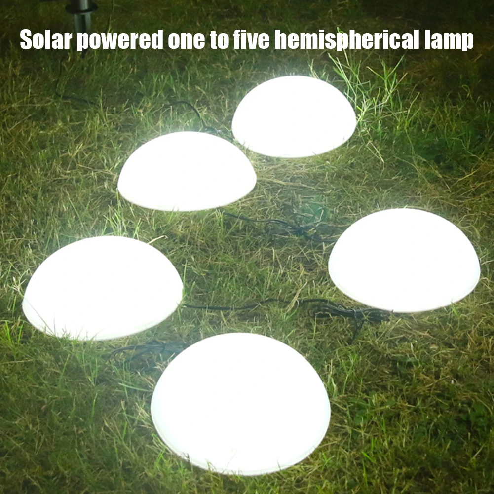 5er Pack LED Solar Garten leuchten Boden Solar leuchten mit amorphem Silizium Solar panel manuellen Schalter Kuppel Rasen lampe für Hof