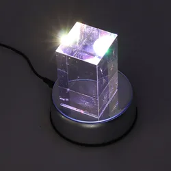 Rotating Display Stand 360° Rotating Rotating Light Display Base Wide Applicability LED Lights for Crystals for Resin Objects
