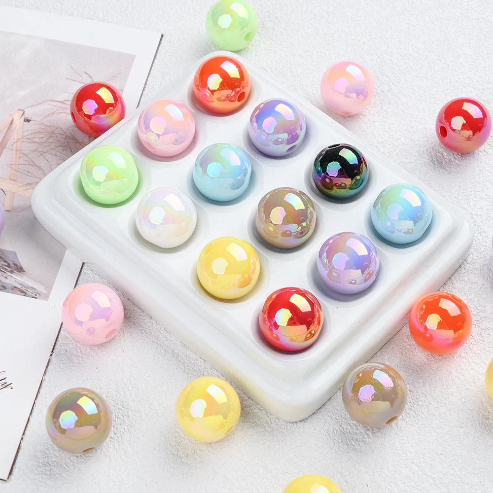 

50 шт., 16 мм, цветные круглые бусины из детской смолы, сделай сам, цепочка для соски, аксессуары, браслет для ювелирных изделий, бусины-прорезыватели