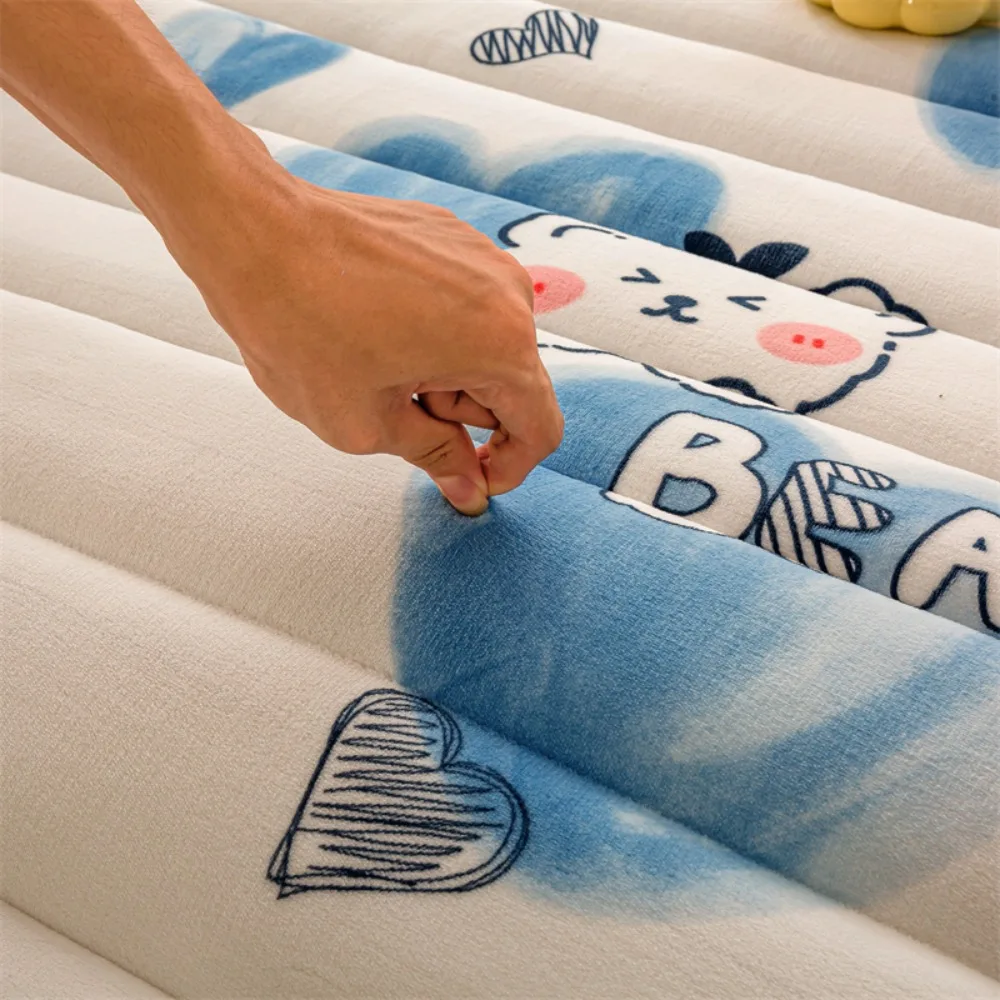 AISIRUI Bed Mattress Bedding Mat Tatami Mat Winter Warm Thick Soft Plush Mattress Breathable Student Dormitory Single Double Bed